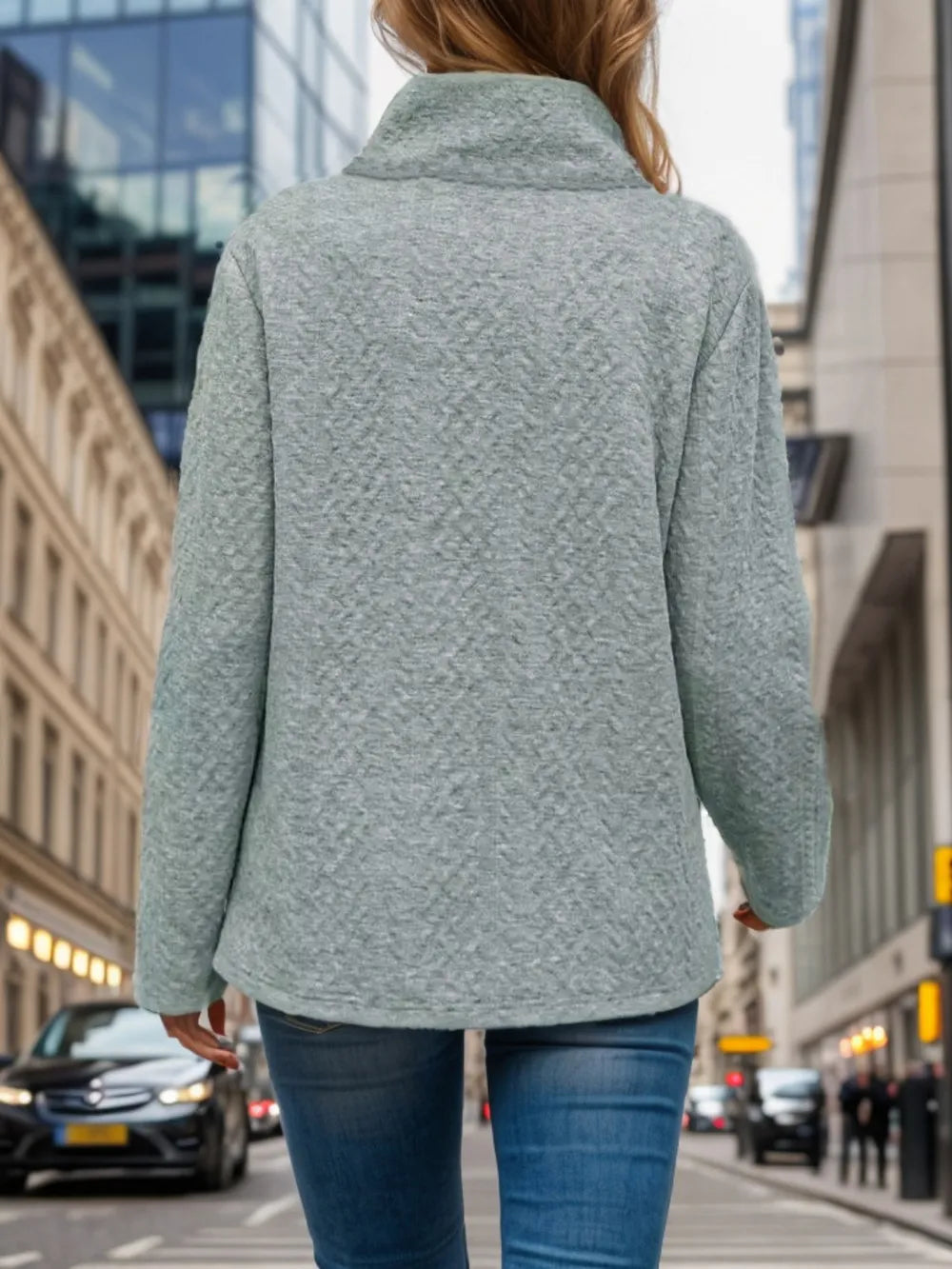 Pocketed Turtleneck Long Sleeve Sweatshirt - Lilixa.store