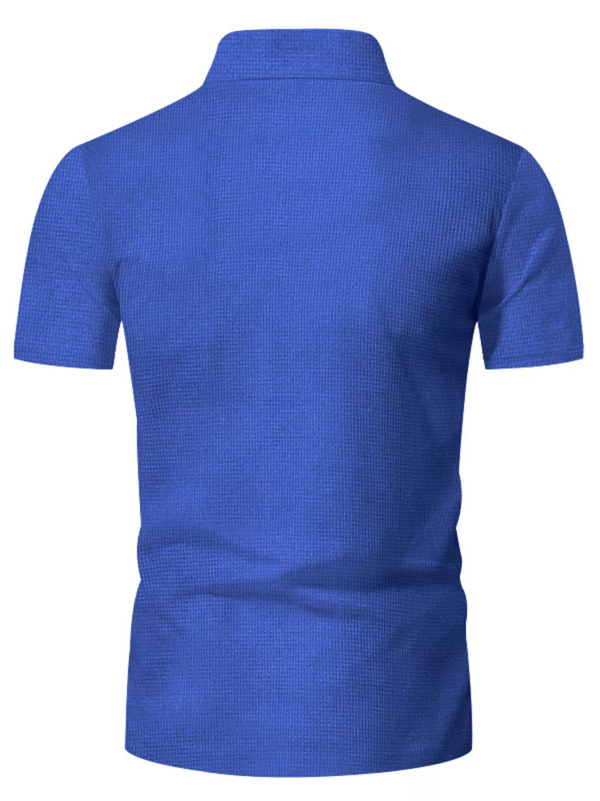 Men's Plus Size Quarter Zipper Polo Shirt and Shorts Set