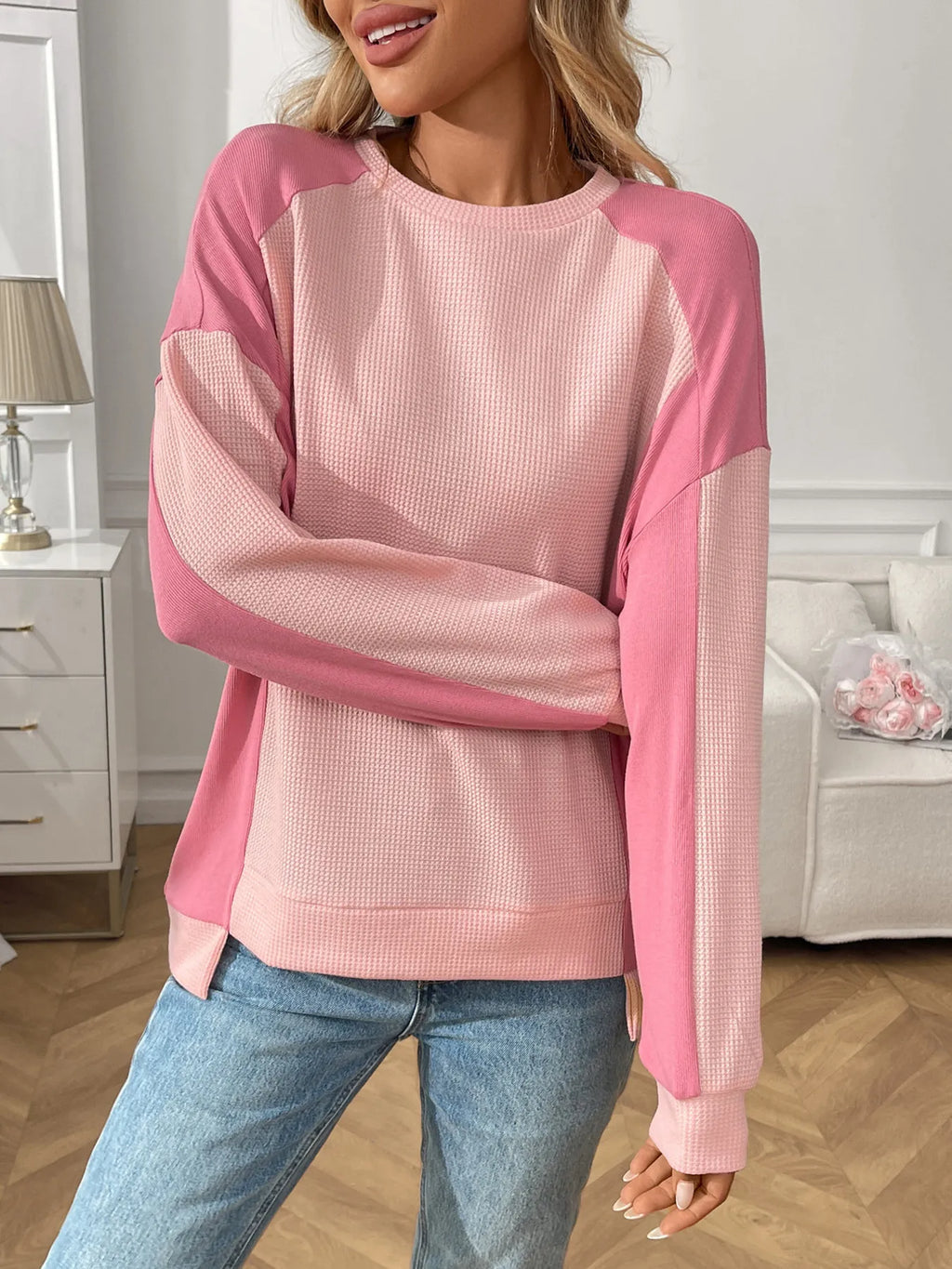 Color Block Long Sleeve Sweatshirt - Lilixa.store