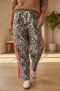 Leopard Patchwork Elastic Waist Jeans - Lilixa.store