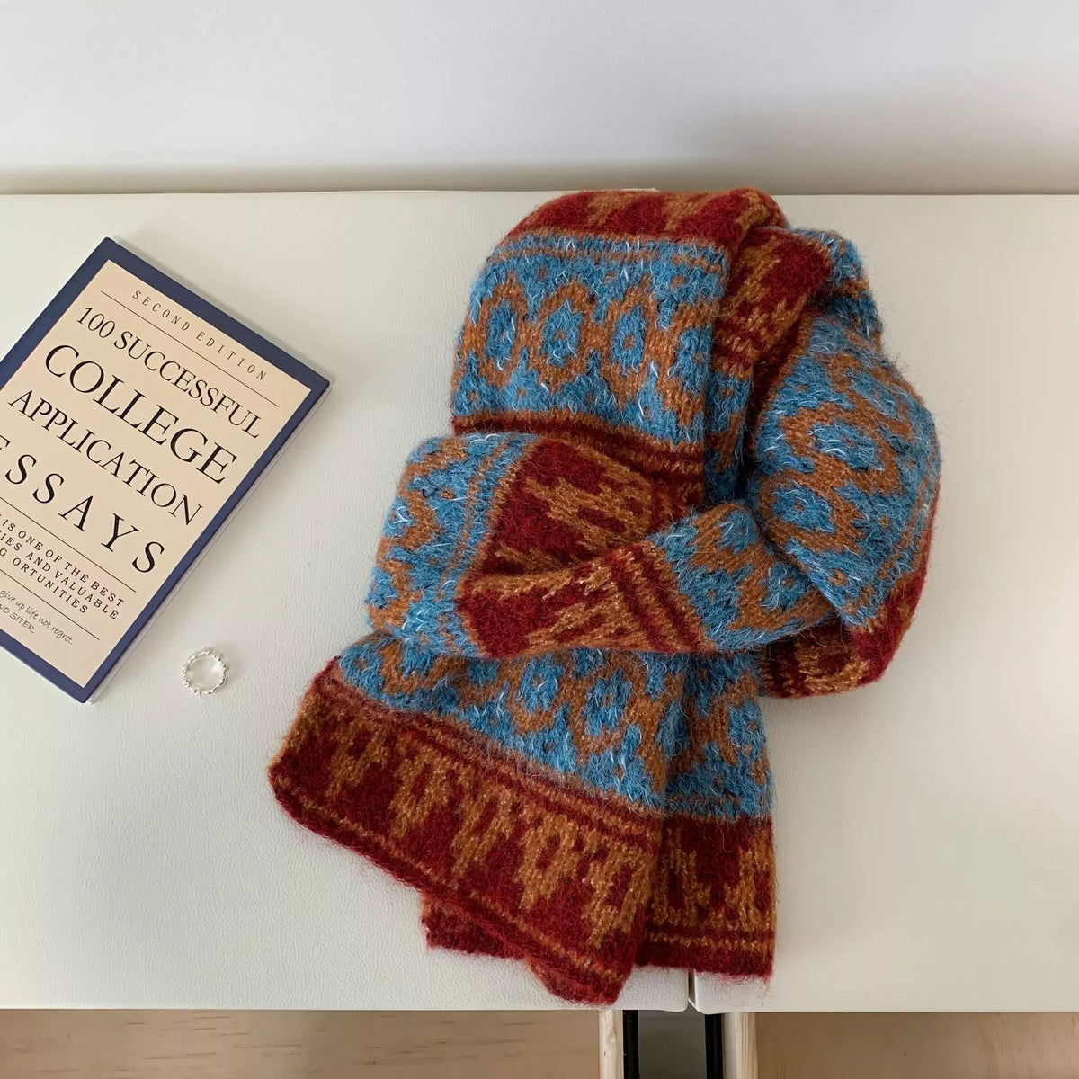 Vintage Knitted Pattern Warm Scarf - Lilixa.store
