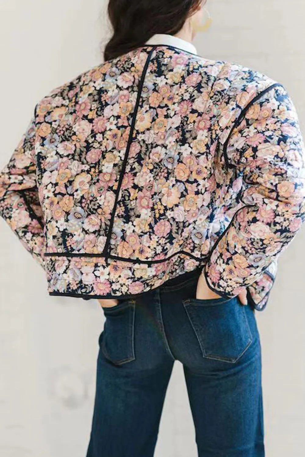 Floral Button Up Long Sleeve Winter Coat - Lilixa.store