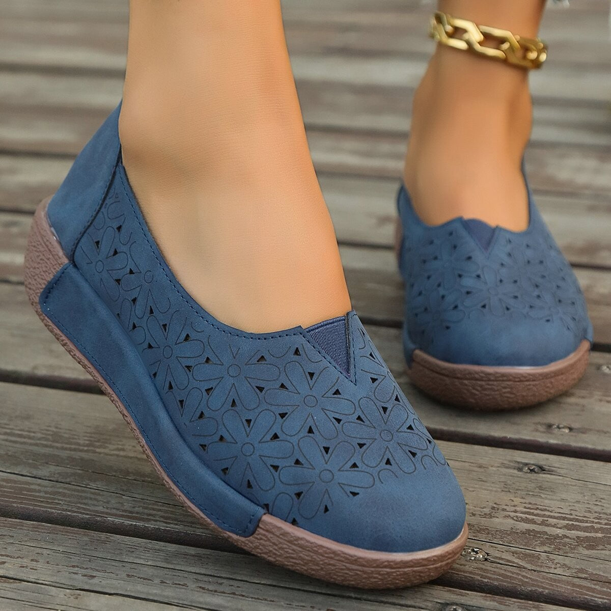 Hollow-Out Casual Loafers, view 3