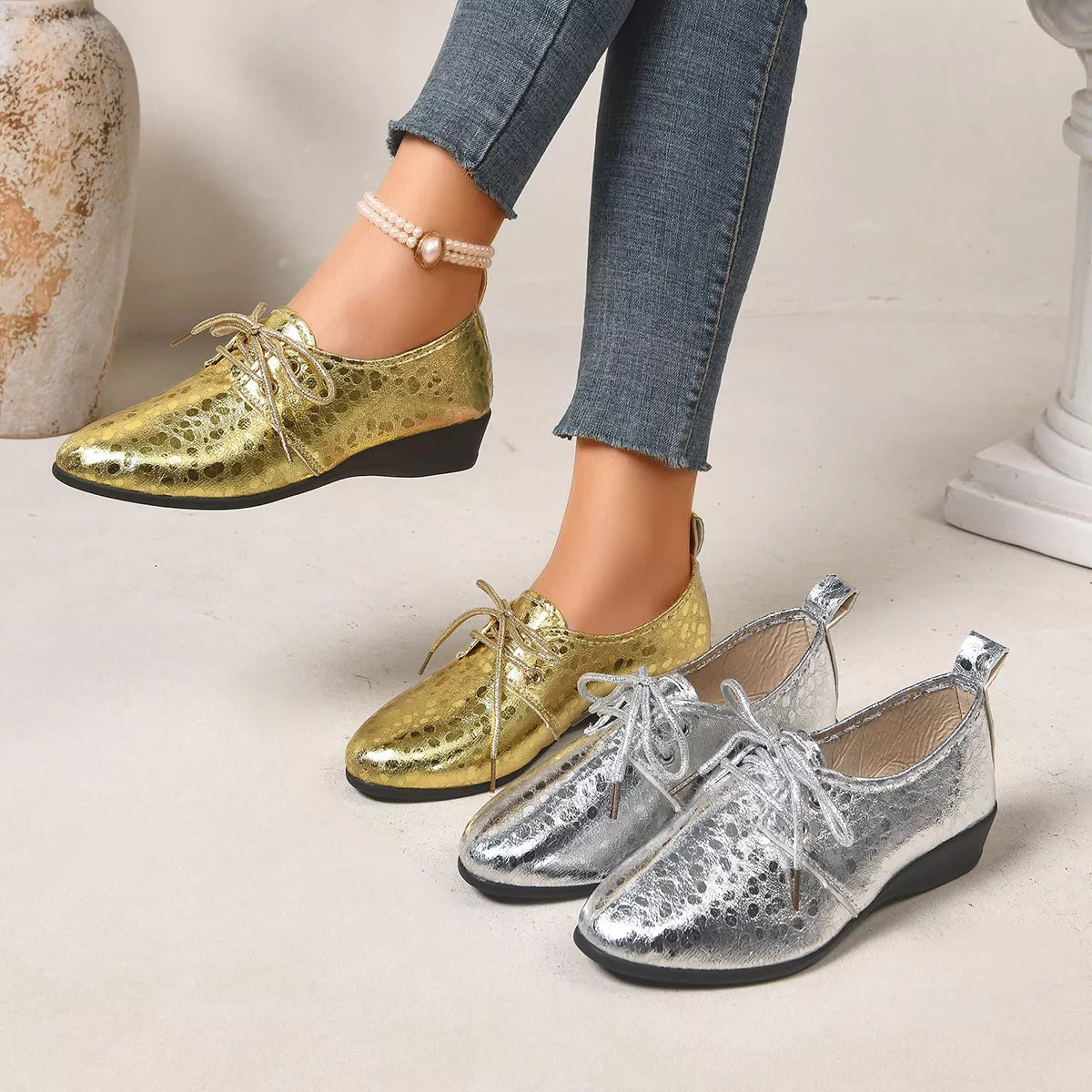 Point Toe Wedge Loafers - Lilixa.store