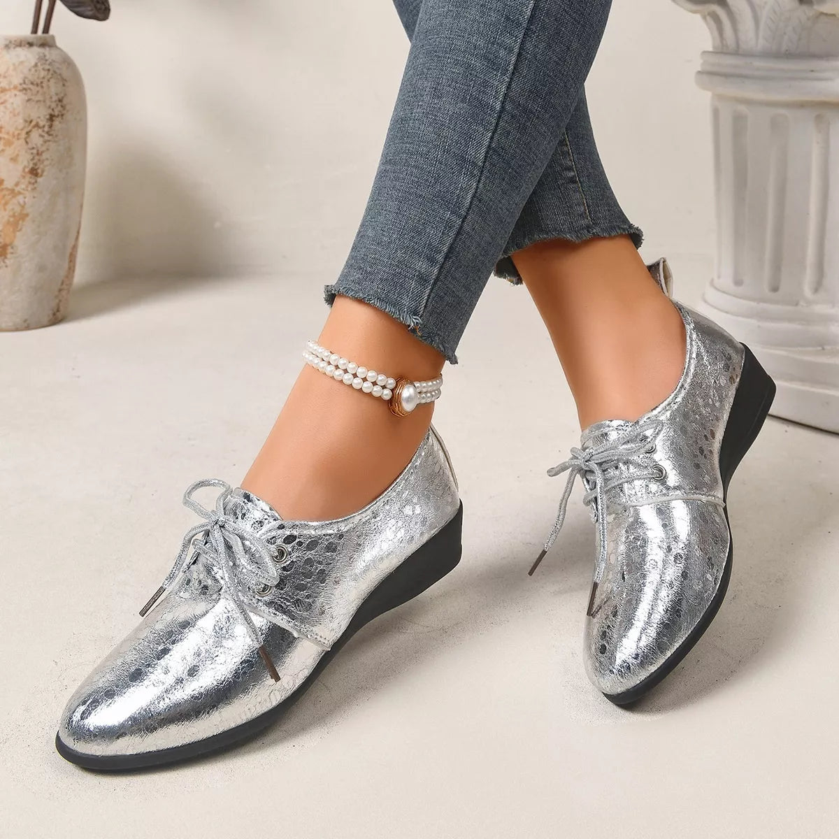 Point Toe Wedge Loafers - Lilixa.store