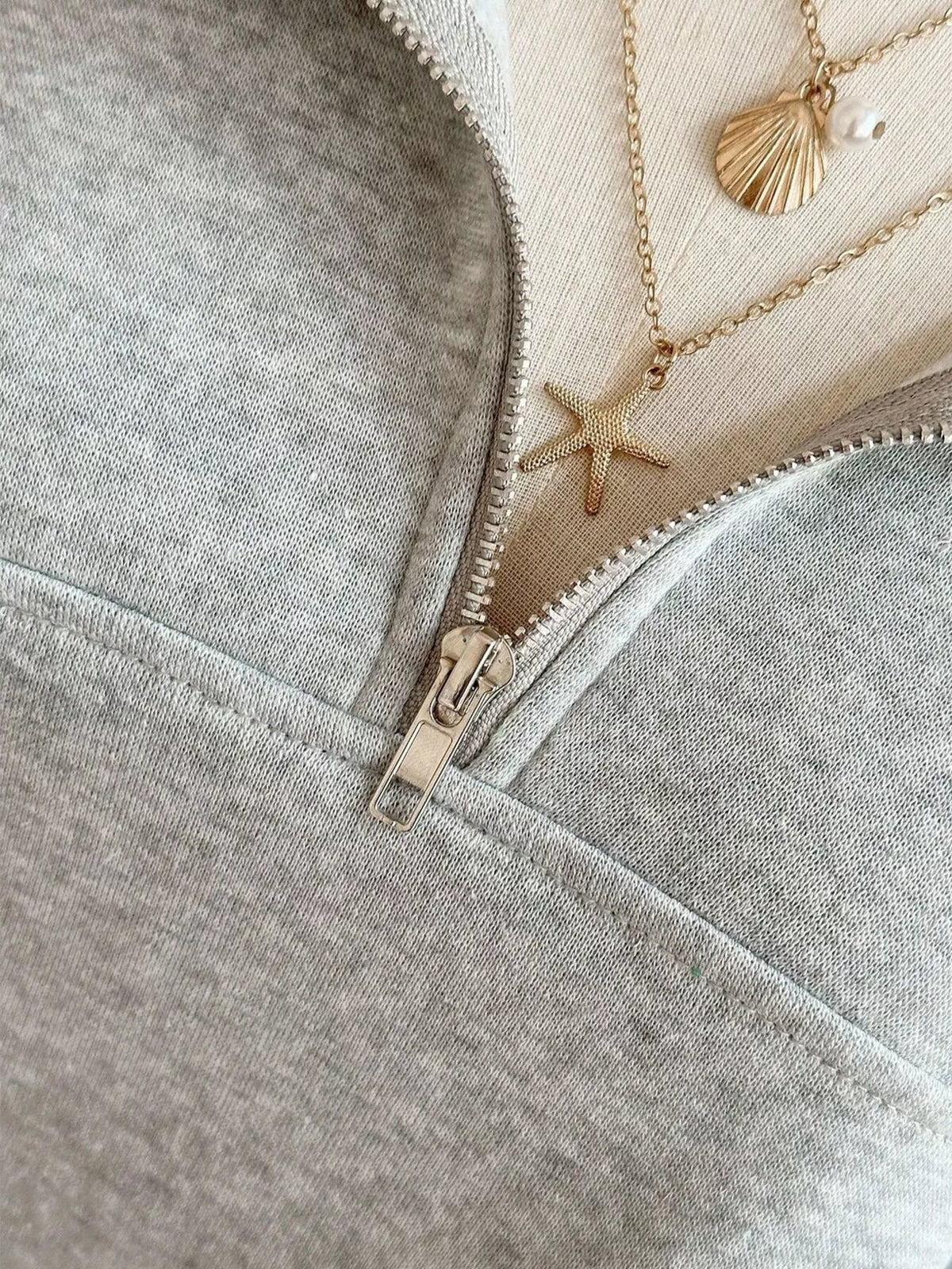 Quarter-Zip Dropped Shoulder Sweatshirt - Lilixa.store