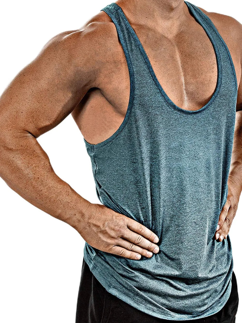 Men's Plus Size Round Neck Racerback Tank - Lilixa.store