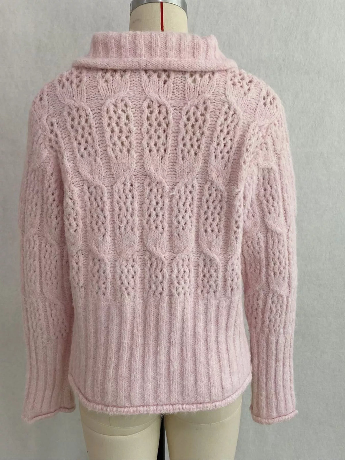 Cable-Knit Button Up Cardigan, view 4