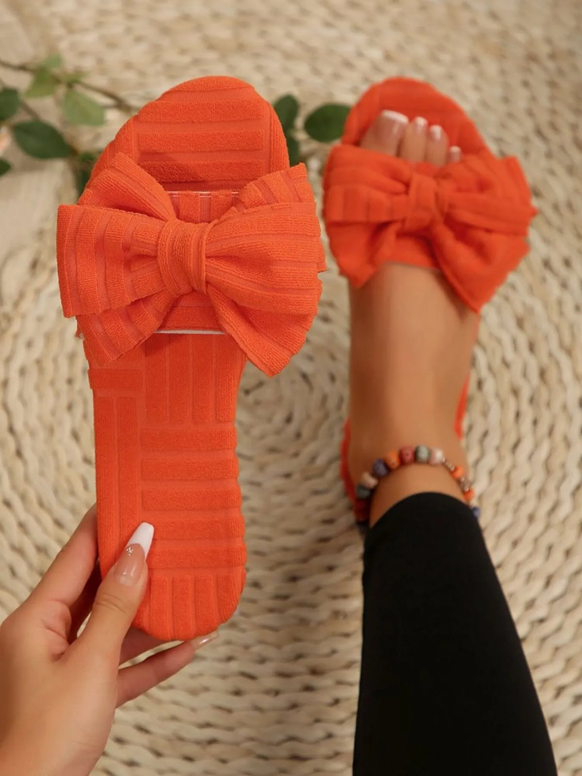 Bow Knot Open Toe Slippers - Lilixa.store