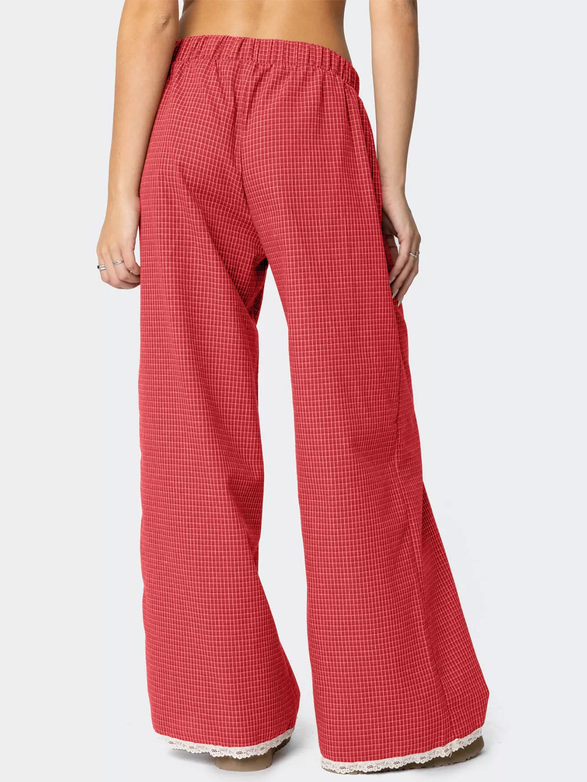 Plaid Wide-Leg Pants - Lilixa.store