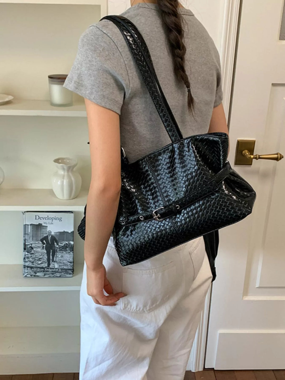 Buckle Detail Shoulder Bag - Lilixa.store