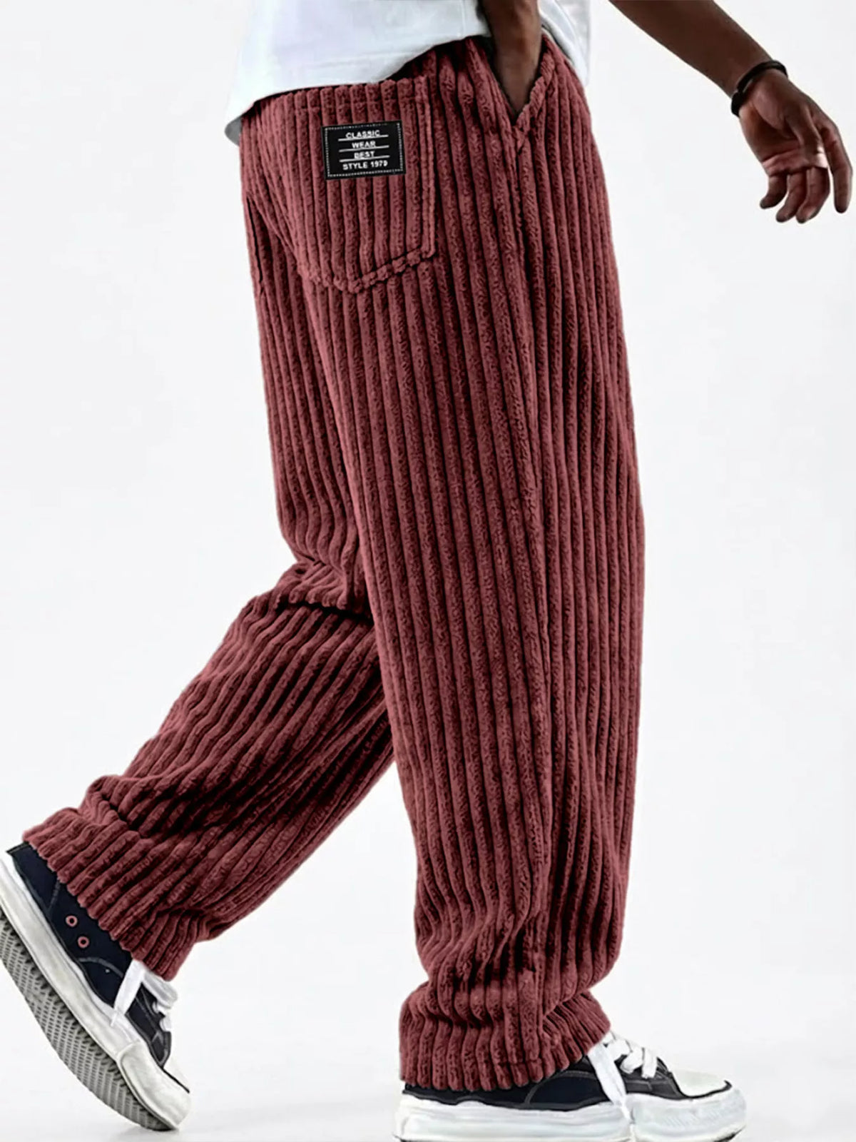 Men's Full Size Casual Corduroy Wide-Leg Pants Plus Size