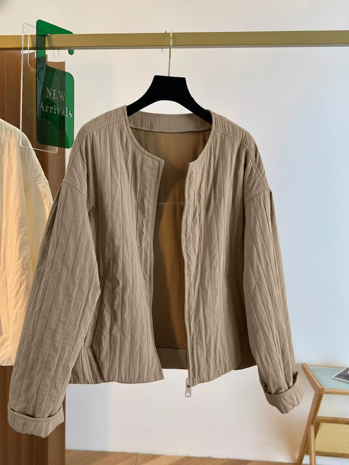 Zip Up Lightweight Jacket in Khaki