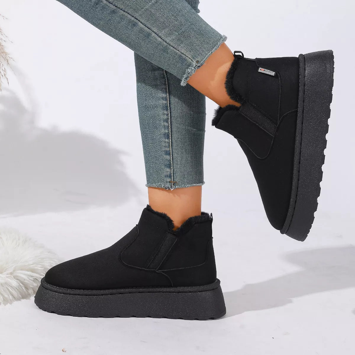 Round Toe Platform Boots - Lilixa.store