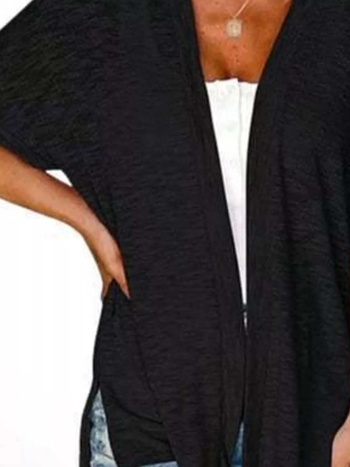 Side Sit Open Front Cardigan - Lilixa.store