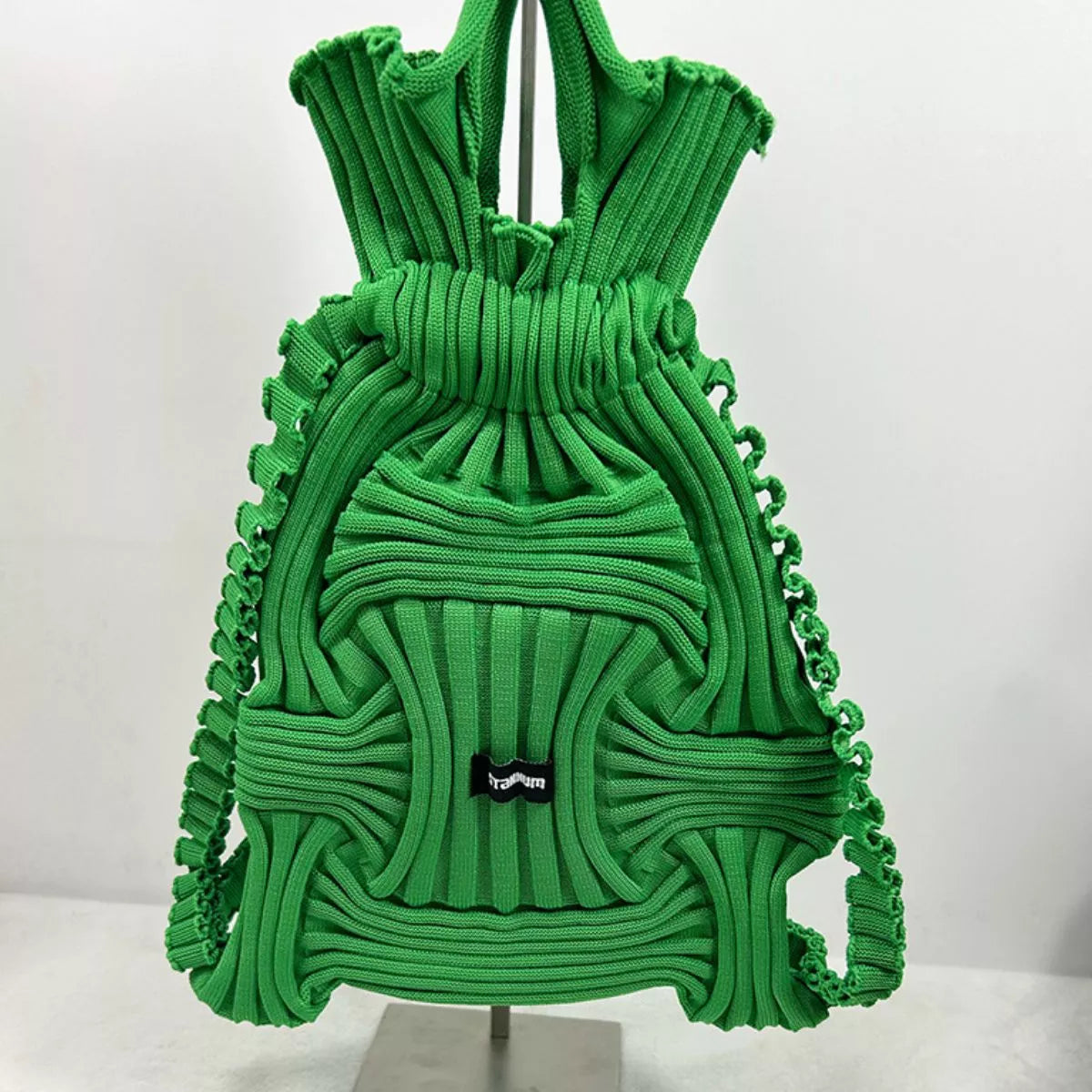 Textured Knit Backpack Bag