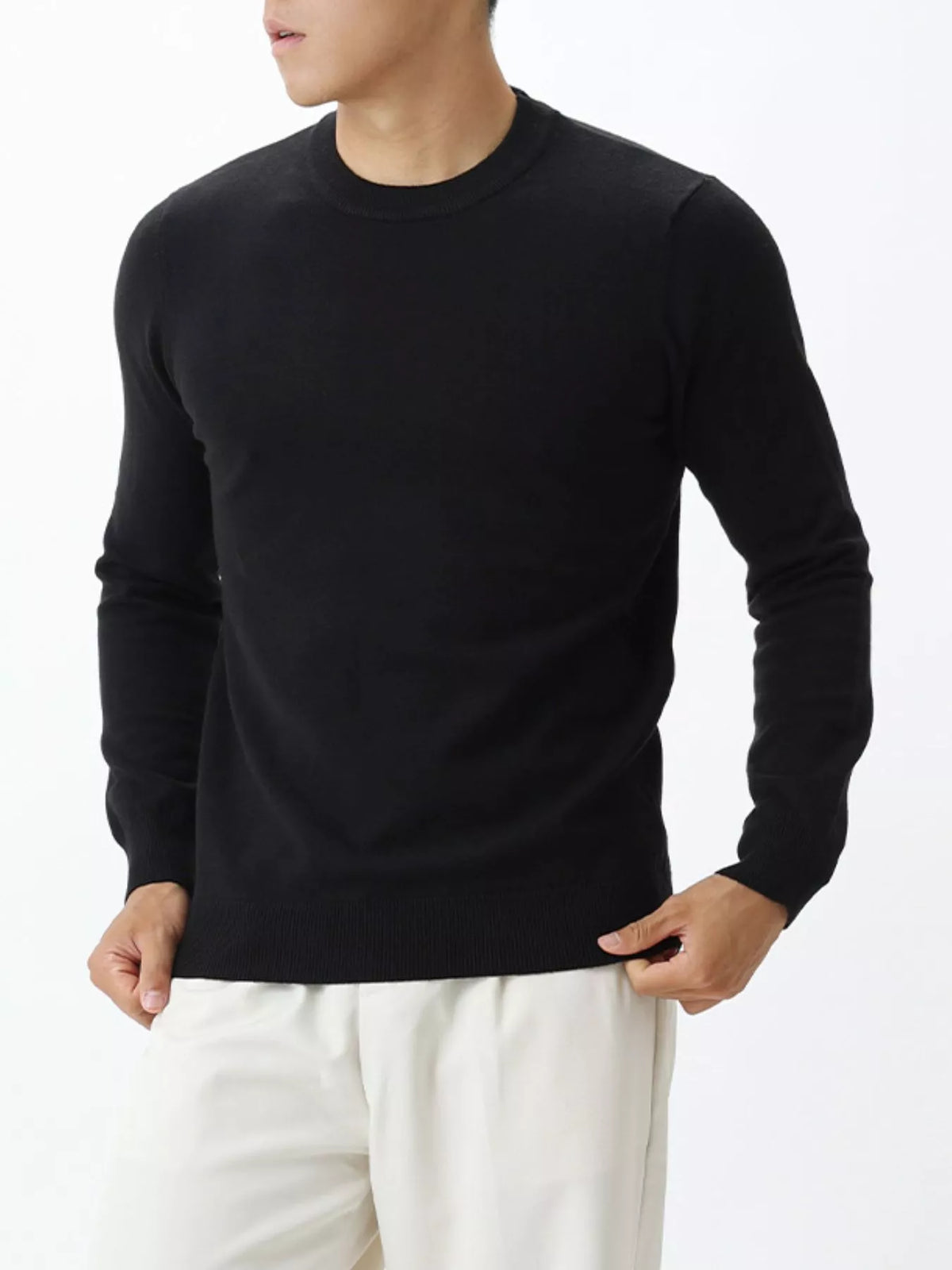 Men's Plus Size Classic Crew Neck Sweater, view 7