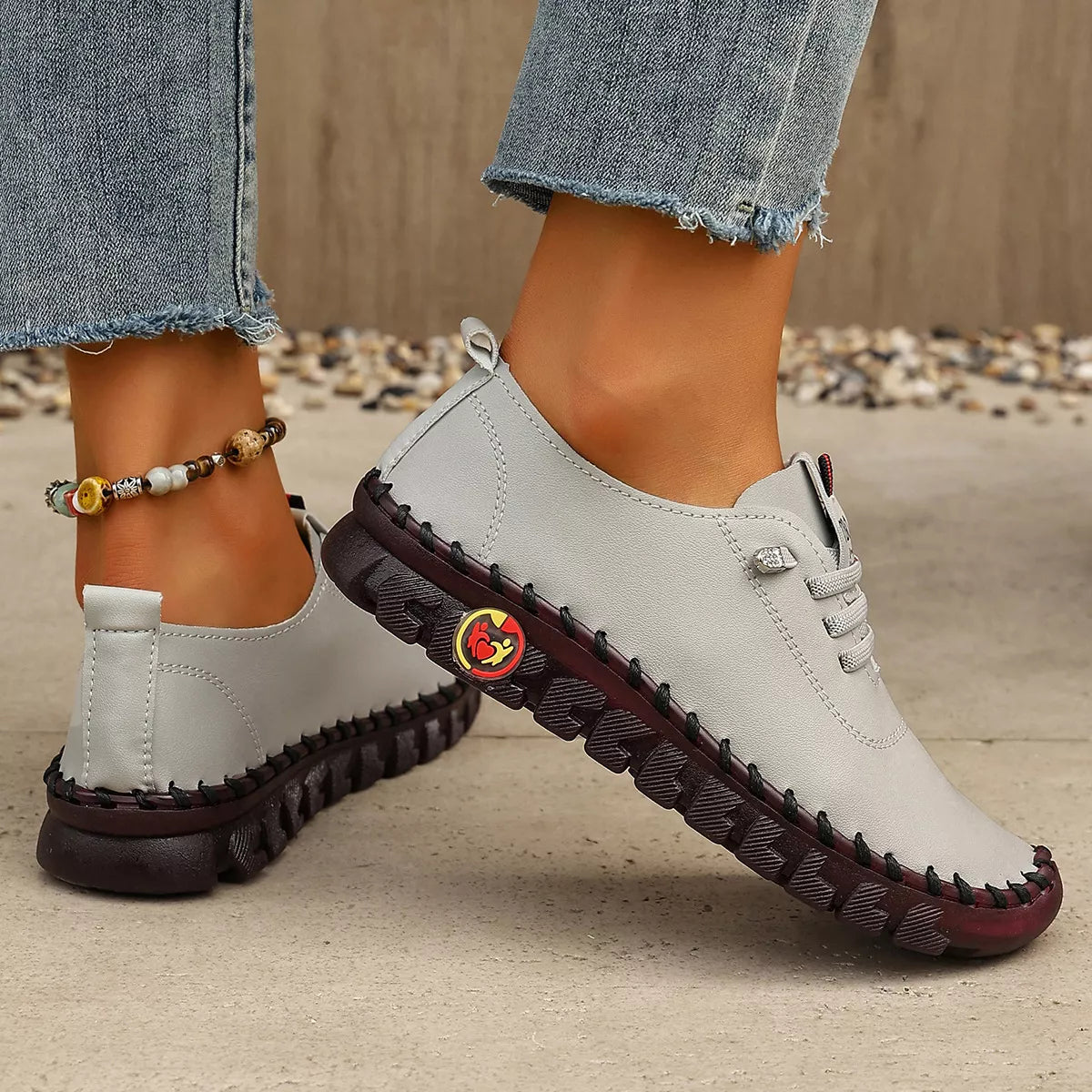 Round Toe Lace Up Sneakers - Lilixa.store