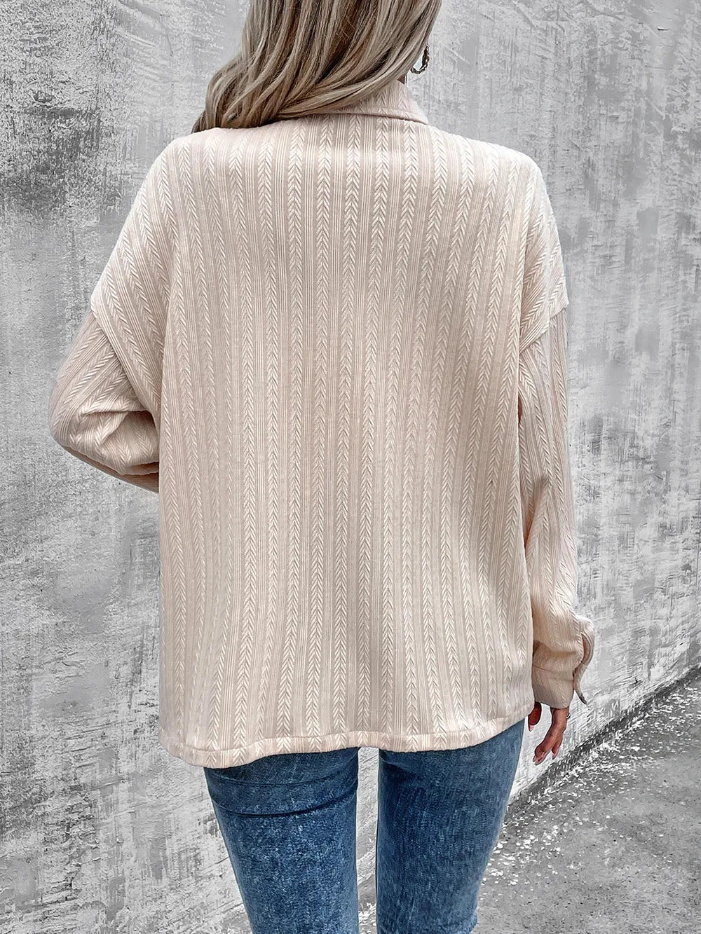 Pocketed Button Up Dropped Shoulder Jacket - Lilixa.store