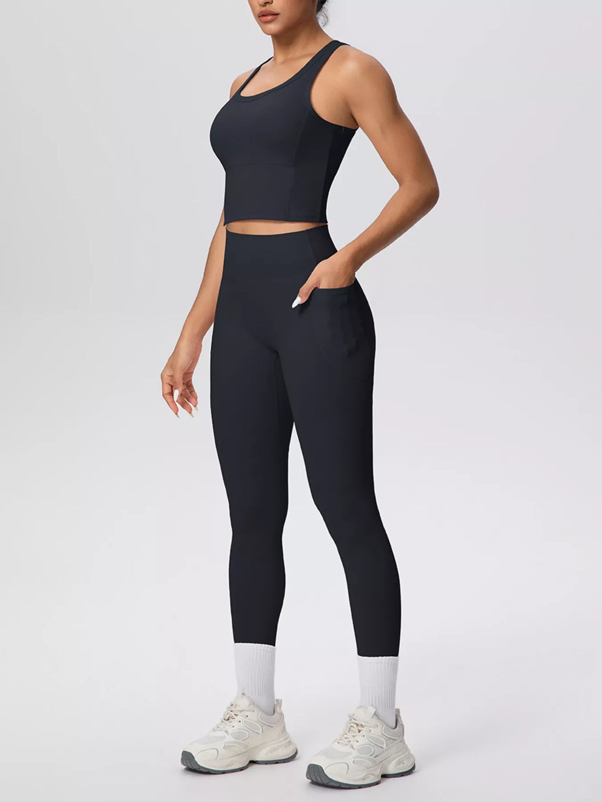 Scoop Neck Tank and High-Waisted Leggings Active Set - Lilixa.store