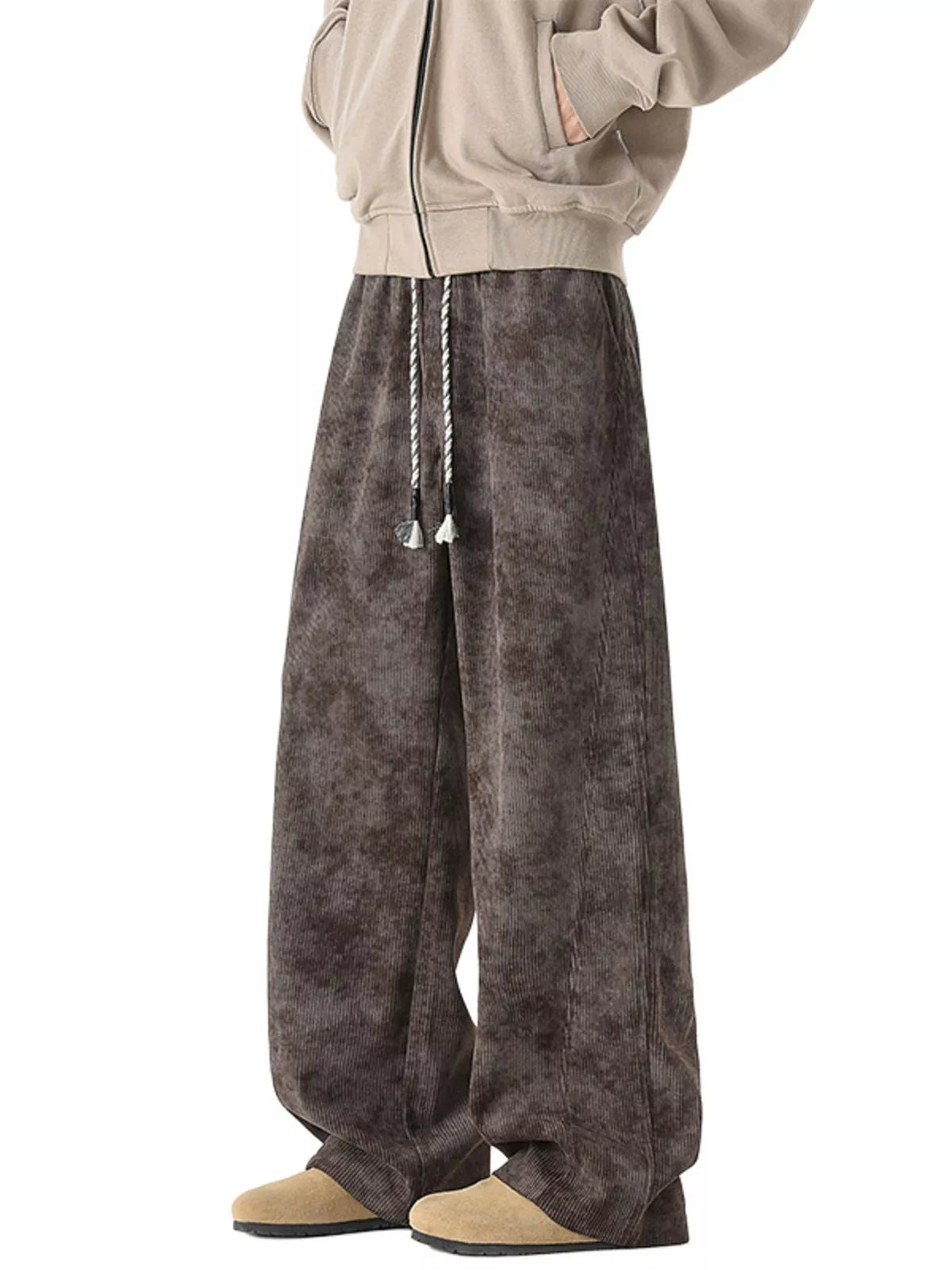 Men's Plus Size Vintage Wash Wide Leg Pants, view 4