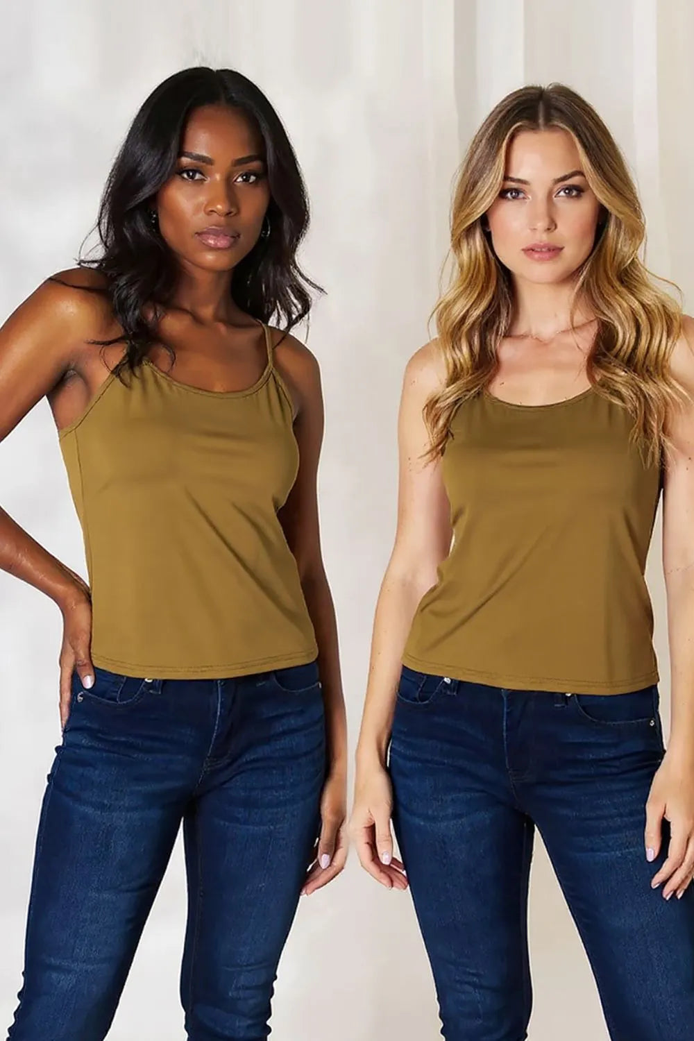 Basic Bae Full Size Round Neck Slim Cami Plus Size - Lilixa.store