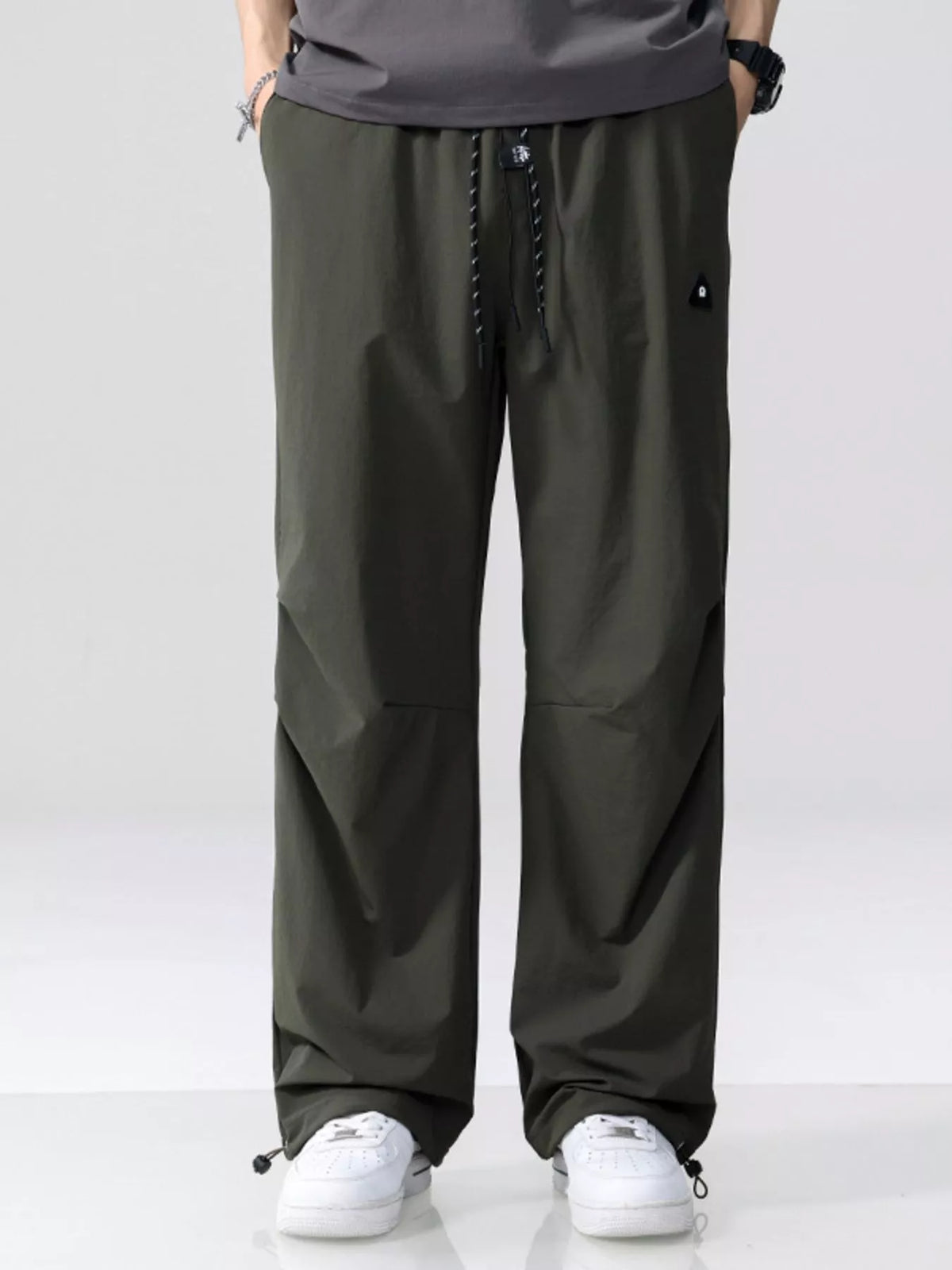 Men's Plus Size Drawstring Wide Leg Pants