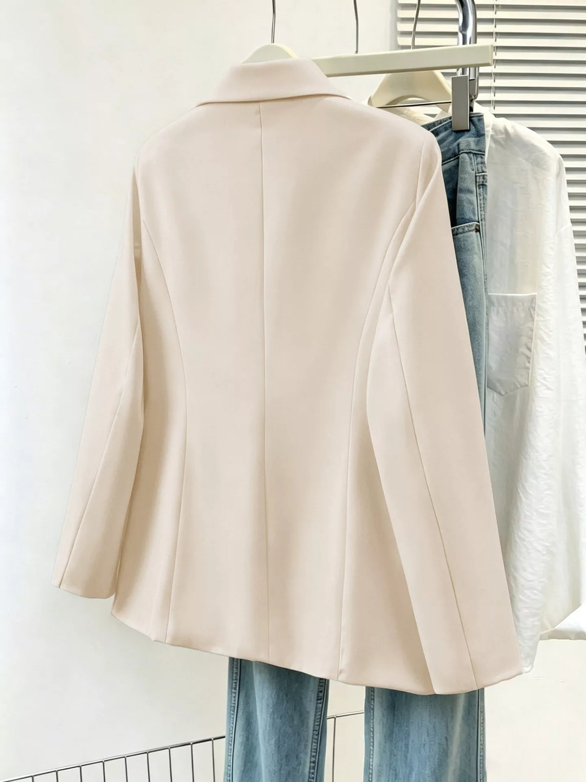Full Size Single-Breasted Lapel Collar Blazer Plus Size - Lilixa.store