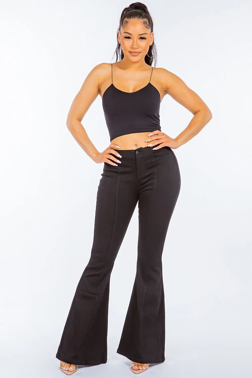 American Bazi High Waist Pull On Flare Jeans - Lilixa.store