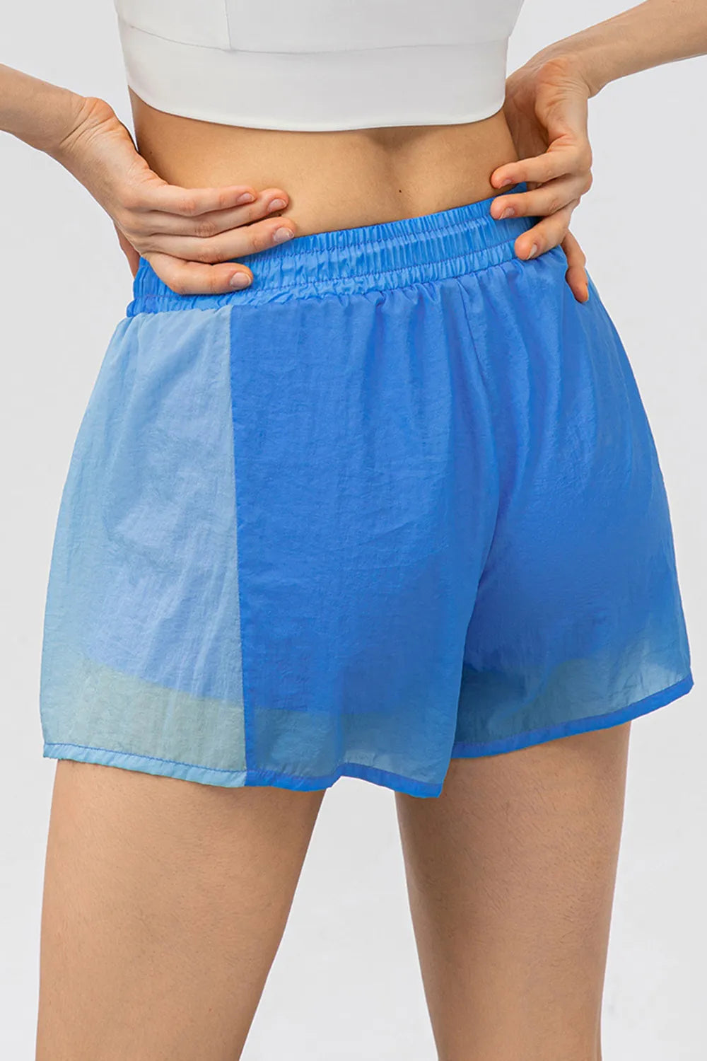 Color Block Drawstring Active Shorts - Lilixa.store