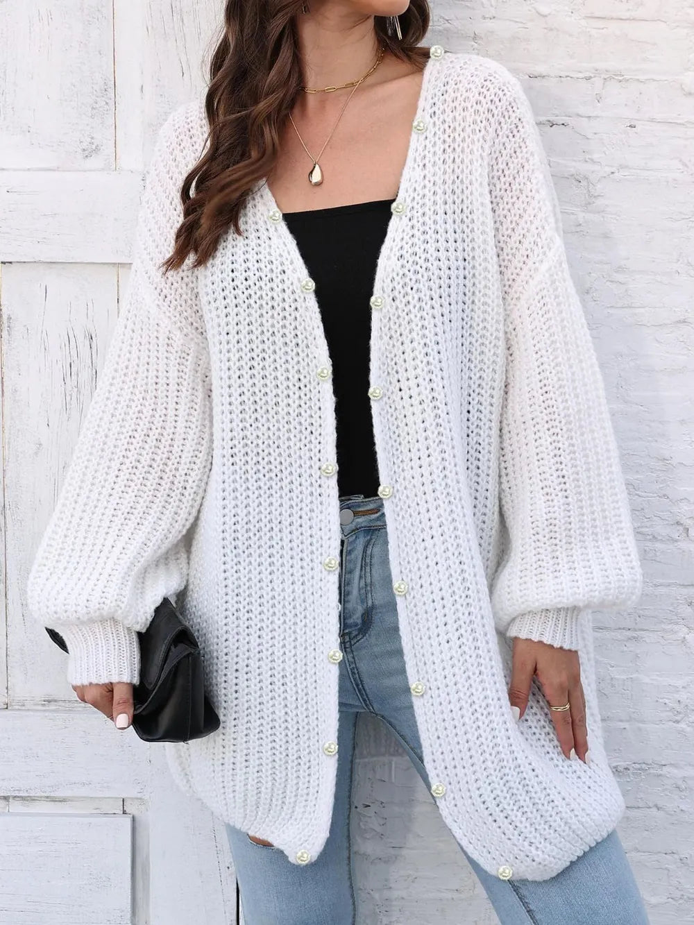 Open Front Long Sleeve Cardigan - Lilixa.store