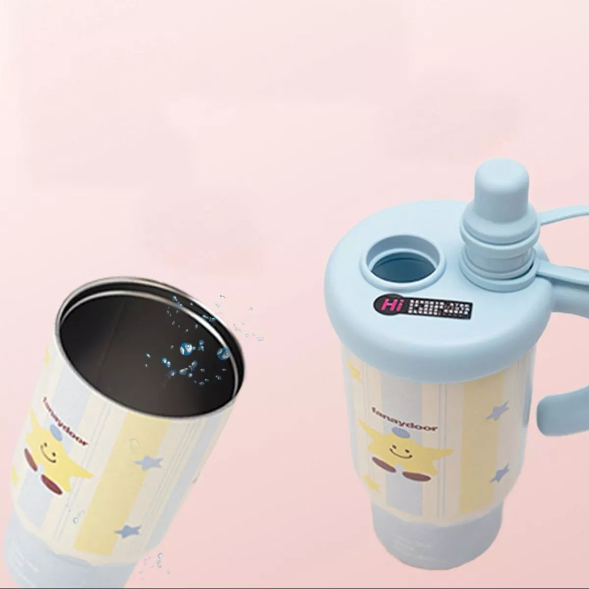 Colorful Cartoon Water Bottles with Straw and Handle - Lilixa.store