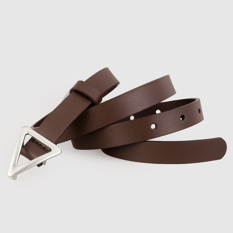 Triangle Buckle Skinny Belt - Lilixa.store