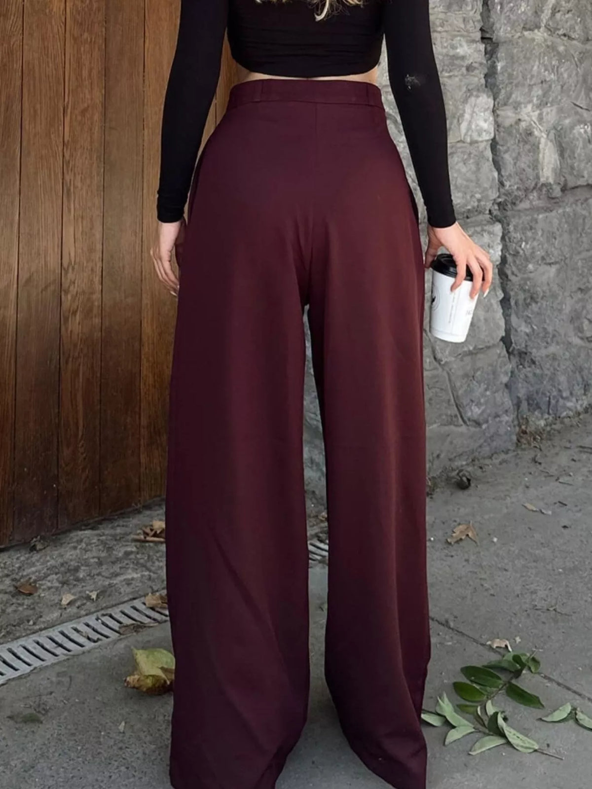 High-Waisted Pleated Wide-Leg Pants