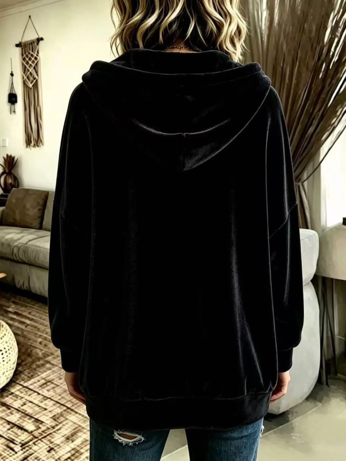 Full Size Casual Button-Down Hooded Outerwear Plus Size, view 6