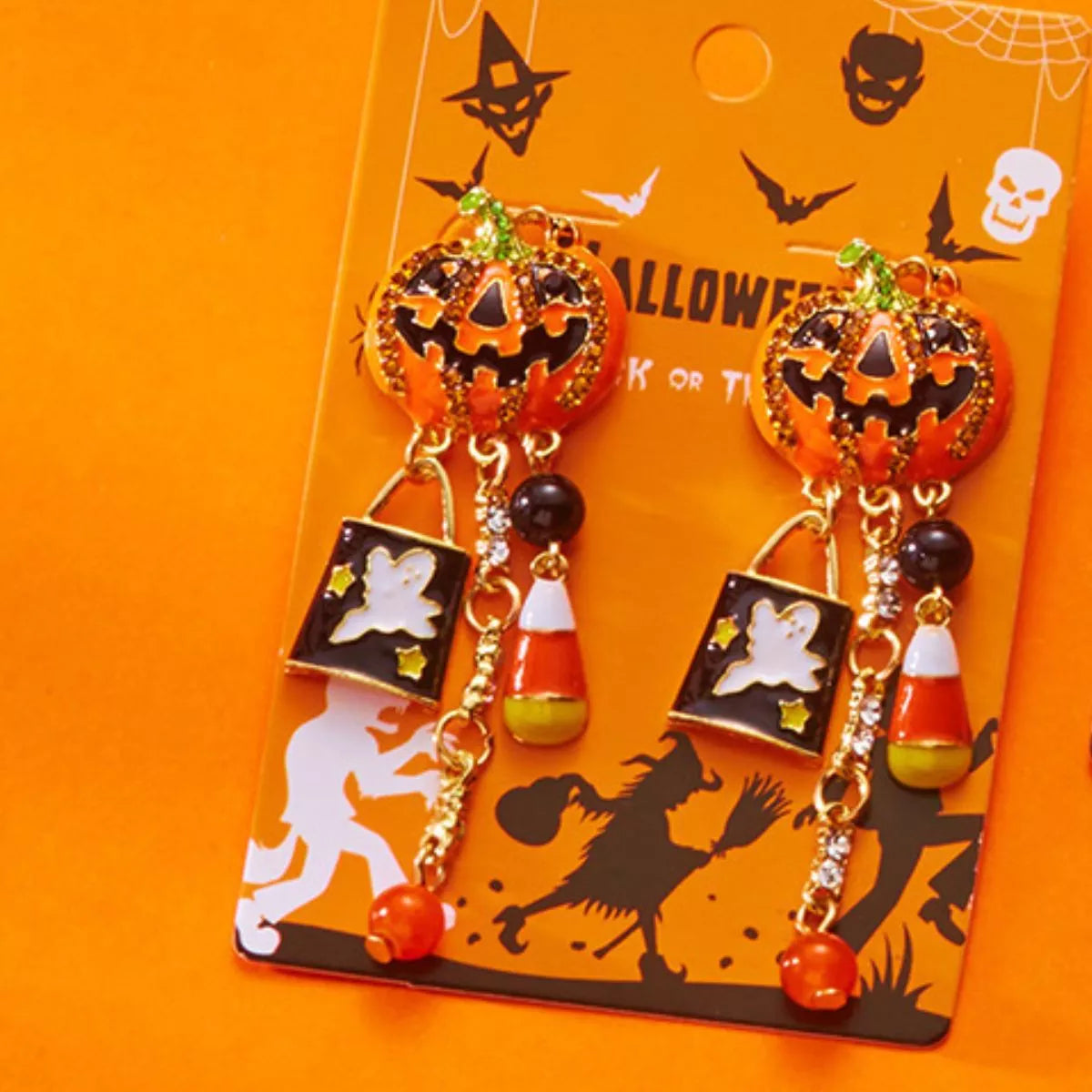 Halloween Pumpkin Drop Earrings - Lilixa.store