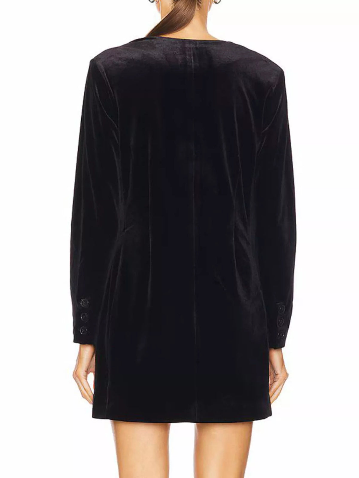 Velvet Double-Breasted Blazer Dress, view 4