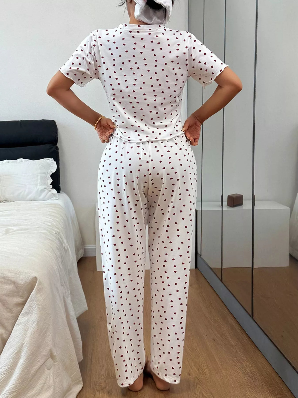 Polka Dot Short Sleeve Top and Shorts Set - Lilixa.store
