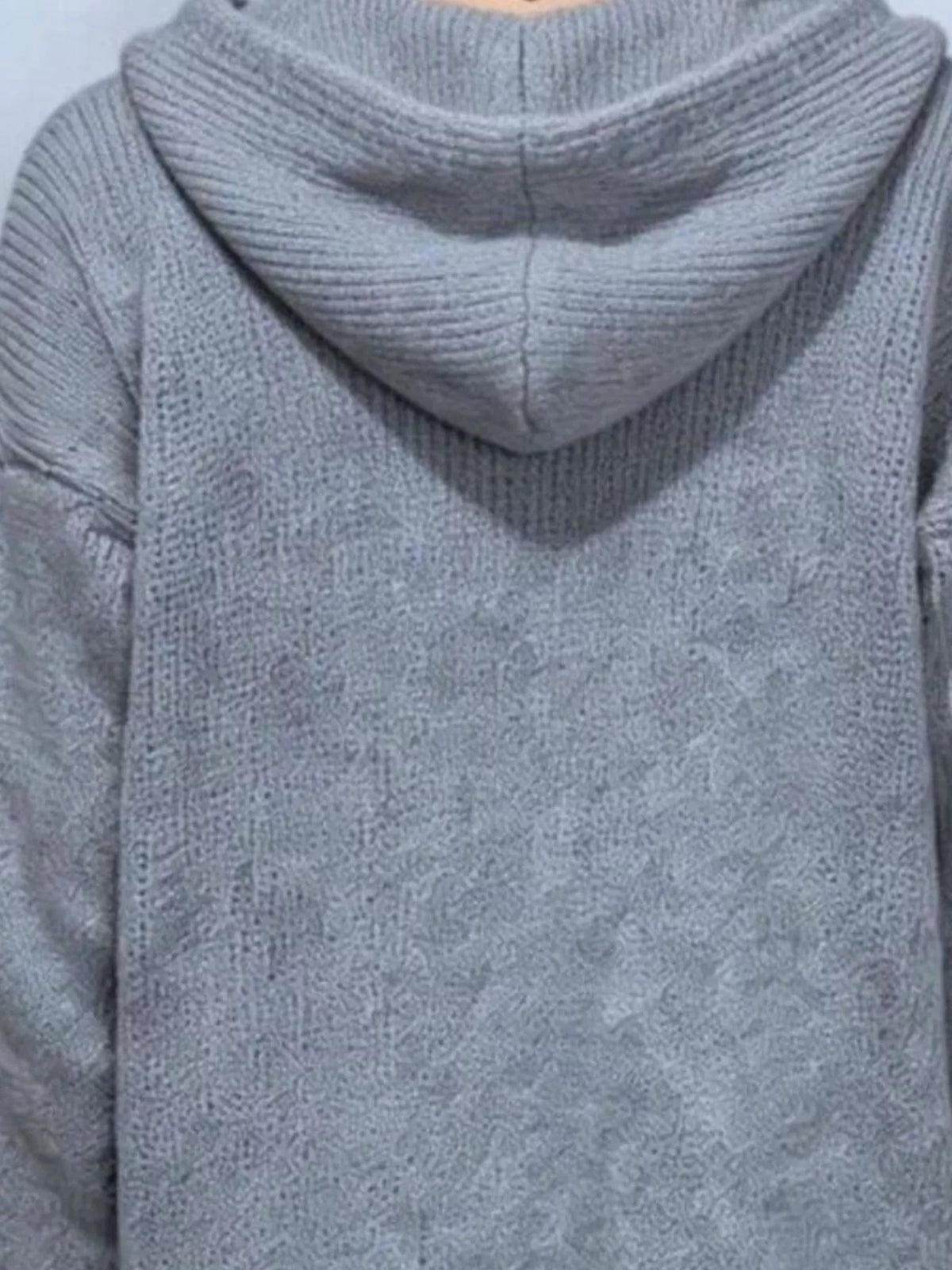 Full Size Casual Hooded Button-Down Knit Cardigan Plus Size - Lilixa.store