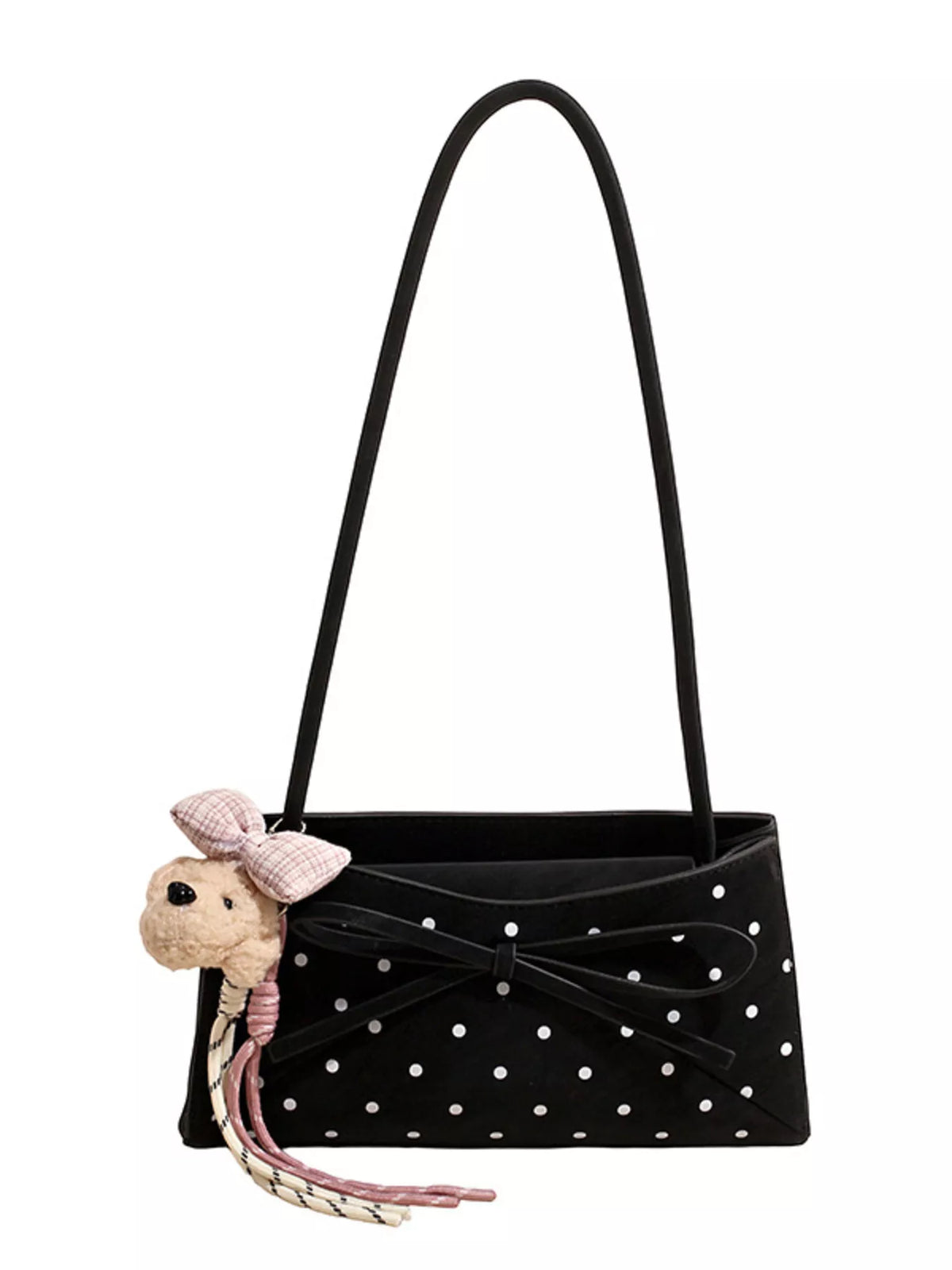 Polka Dot Bowknot Decor Shoulder Bag - Lilixa.store
