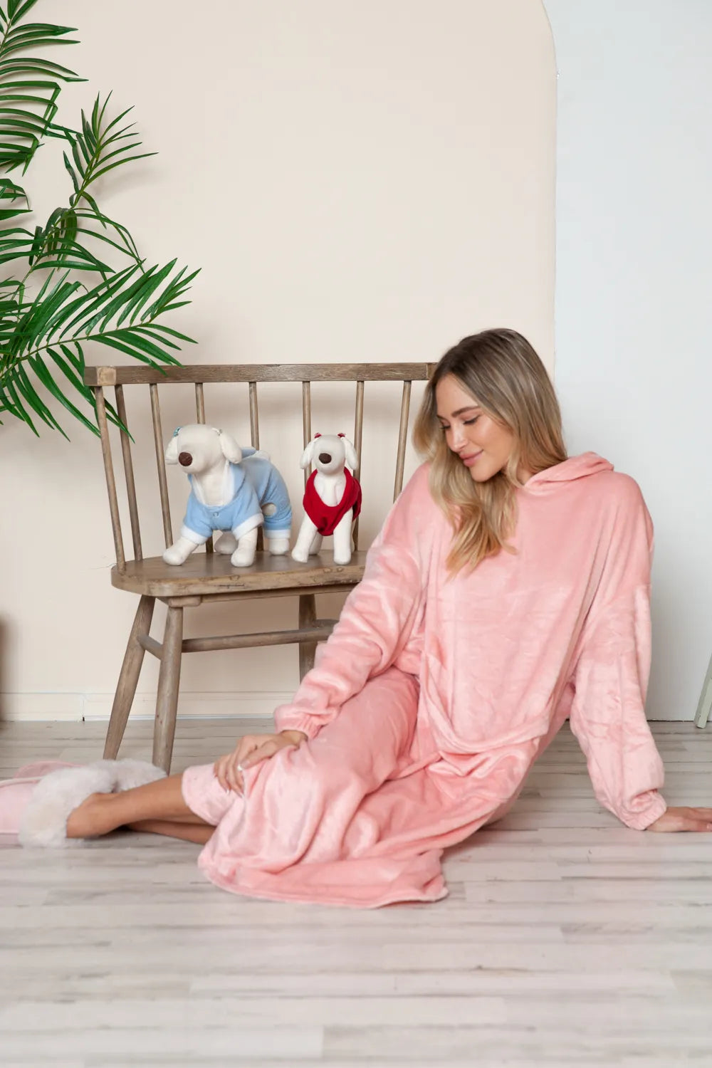 Double Take Full Size Pocketed Hooded Midi Lounge Dress - Lilixa.store