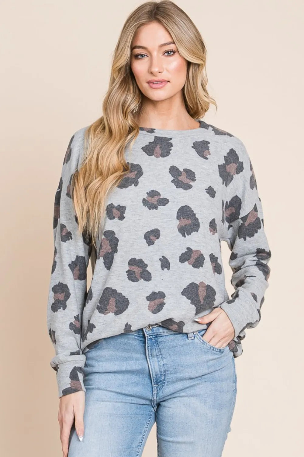 BOMBOM Leopard Drop Shoulder T-Shirt - Lilixa.store