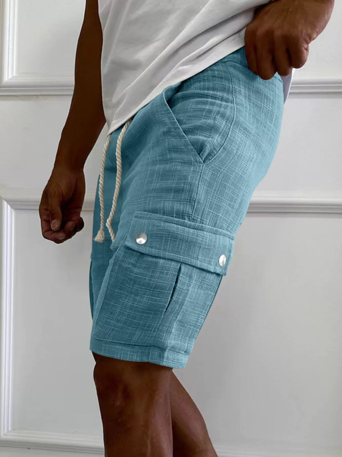 Men's Full Size Drawstring Casual Cargo Shorts Plus Size - Lilixa.store