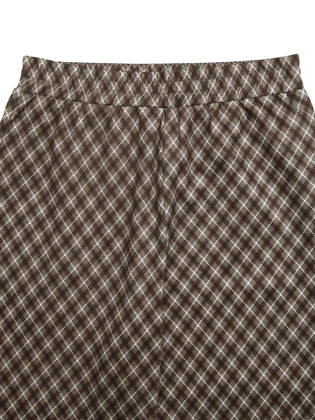 Plaid High-Waisted Wide Leg Pants - Lilixa.store