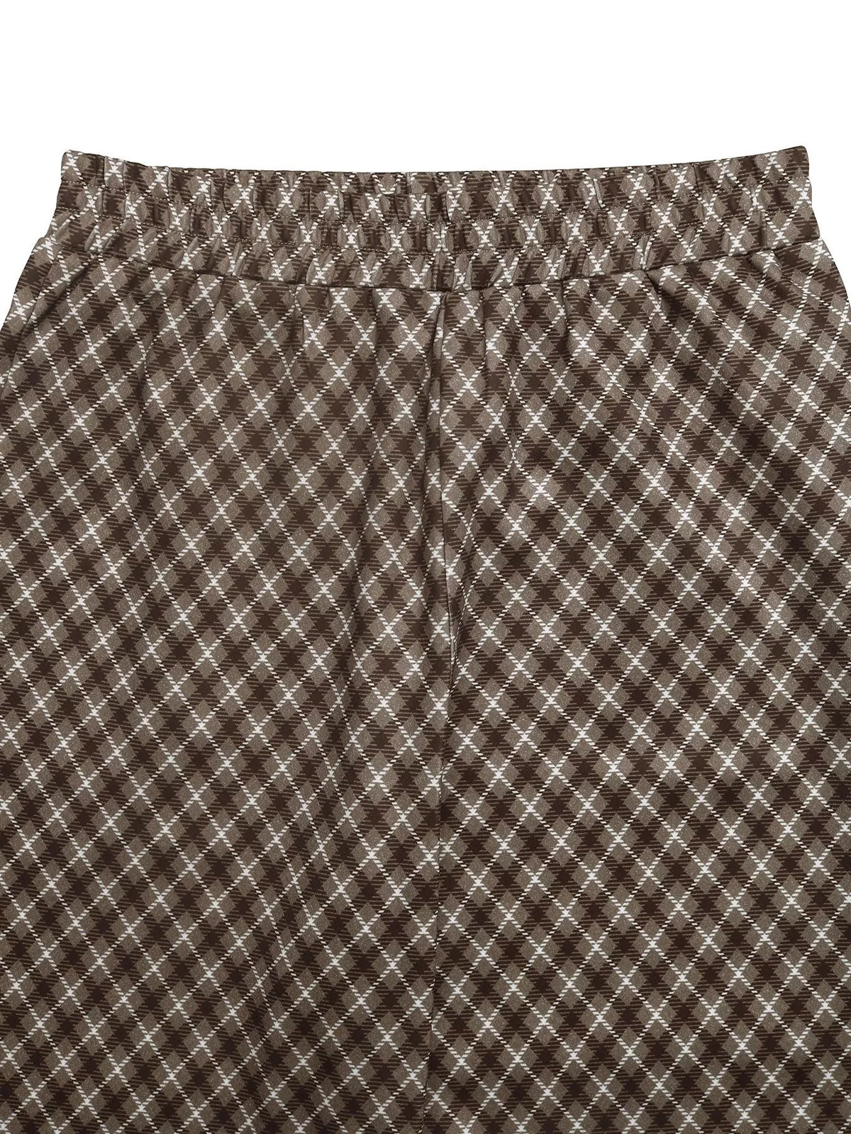 Plaid High-Waisted Wide Leg Pants - Lilixa.store