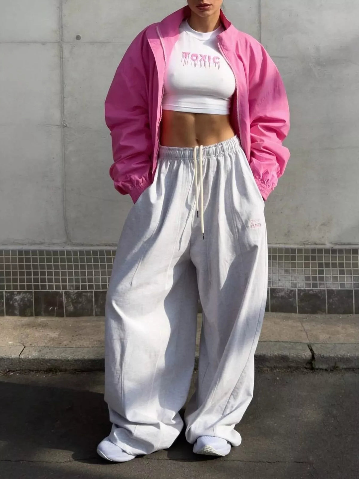 Zip Up Oversized Bomber Jacket, view 3