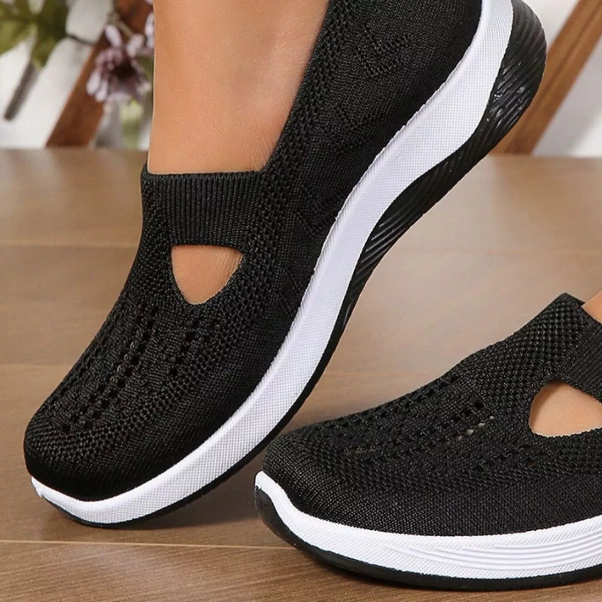 Round Toe Mesh Slip-Ons, view 2