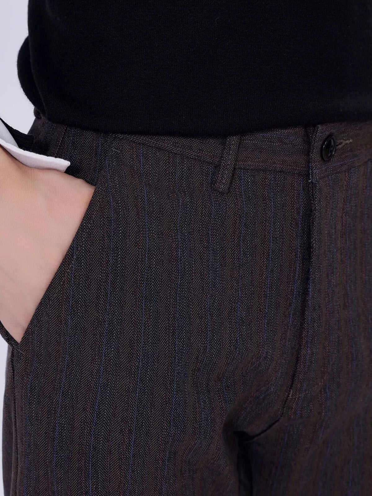 Men's Slim Fit Pants in Coffee Brown, view 5