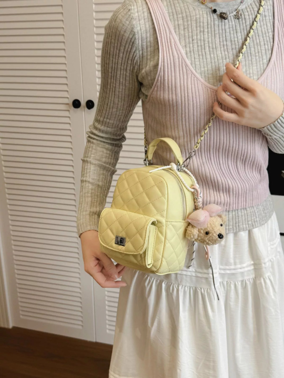 Quilted Mini Backpack Bag - Lilixa.store