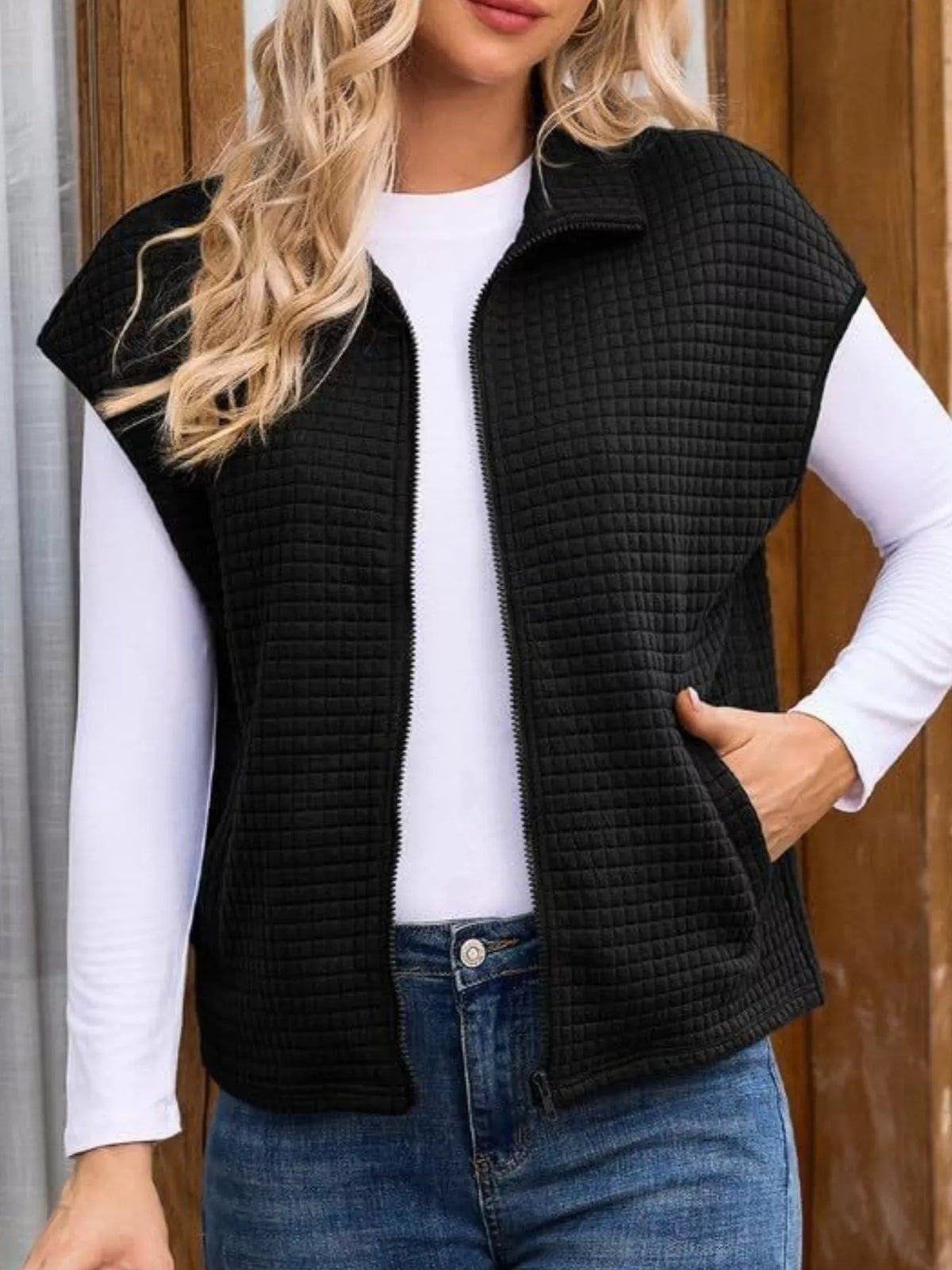Zip-Up Vest Coat - Lilixa.store